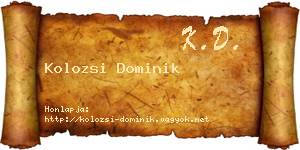 Kolozsi Dominik névjegykártya