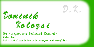 dominik kolozsi business card